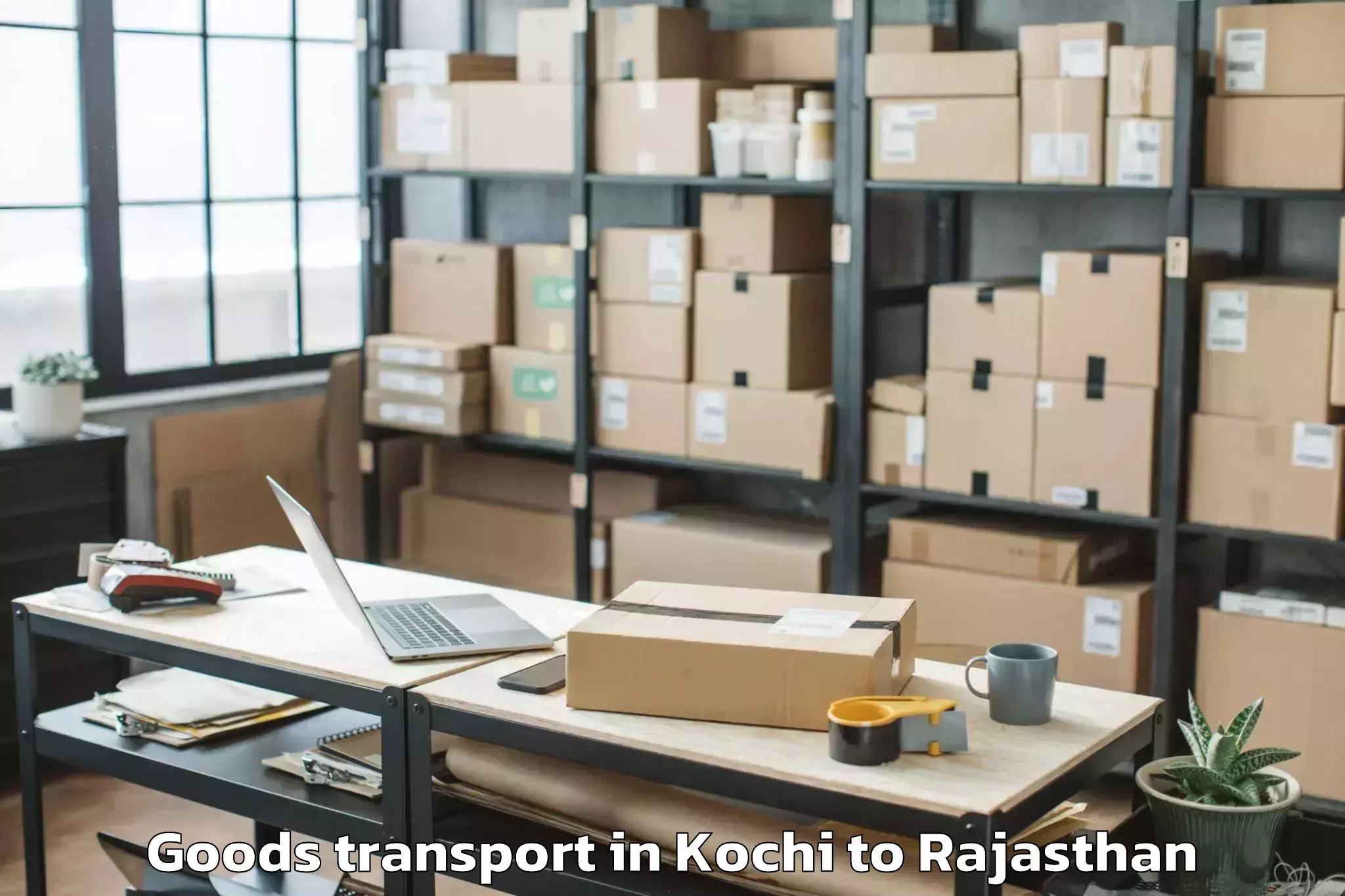 Comprehensive Kochi to Singhania University Jhunjhunu Goods Transport